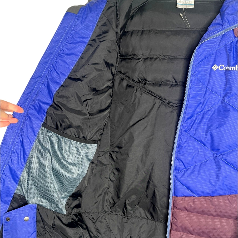 Columbia M Labyrinth Loop Hooded Puffer Ski Jacket $185 Snowboard Coat Blue NEW - Picture 3 of 9